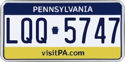 PA license plate LQQ5747