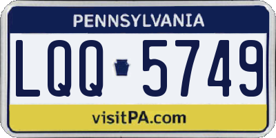 PA license plate LQQ5749