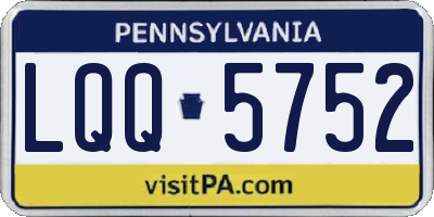 PA license plate LQQ5752