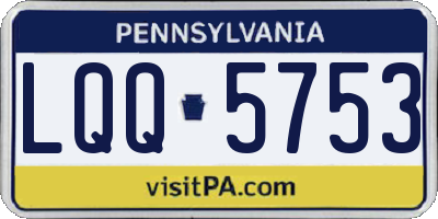 PA license plate LQQ5753