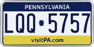 PA license plate LQQ5757