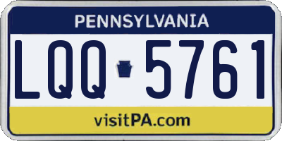PA license plate LQQ5761