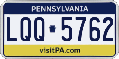 PA license plate LQQ5762