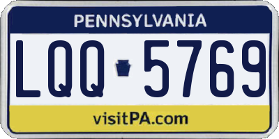 PA license plate LQQ5769