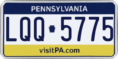 PA license plate LQQ5775