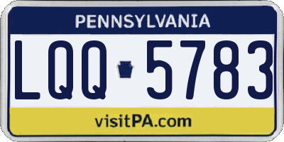 PA license plate LQQ5783