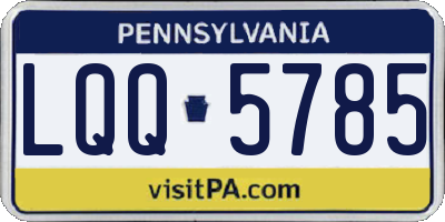PA license plate LQQ5785