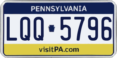 PA license plate LQQ5796