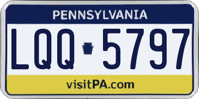 PA license plate LQQ5797