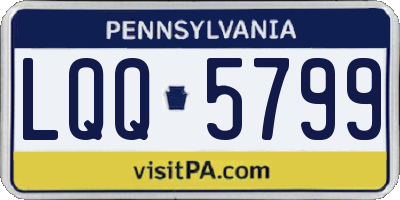 PA license plate LQQ5799