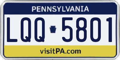 PA license plate LQQ5801