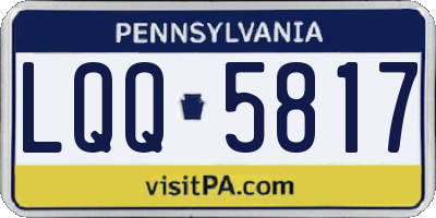 PA license plate LQQ5817