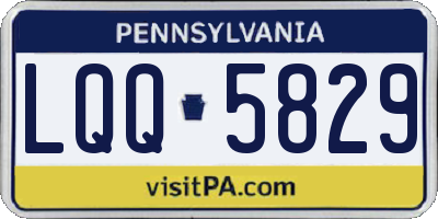 PA license plate LQQ5829