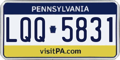 PA license plate LQQ5831