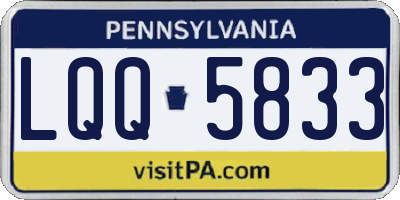 PA license plate LQQ5833