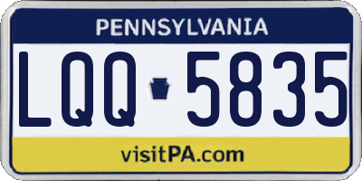 PA license plate LQQ5835