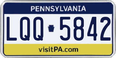 PA license plate LQQ5842