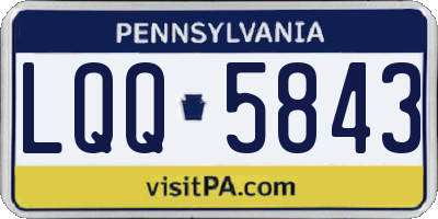 PA license plate LQQ5843