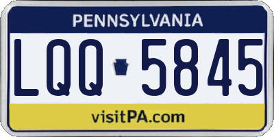 PA license plate LQQ5845