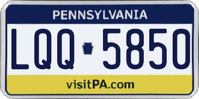 PA license plate LQQ5850