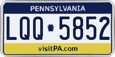 PA license plate LQQ5852