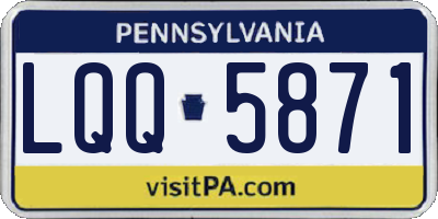 PA license plate LQQ5871