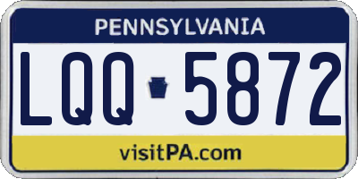 PA license plate LQQ5872