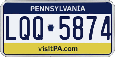 PA license plate LQQ5874