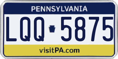 PA license plate LQQ5875