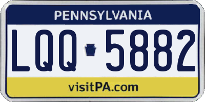 PA license plate LQQ5882