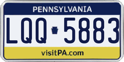 PA license plate LQQ5883