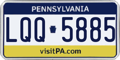 PA license plate LQQ5885