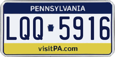 PA license plate LQQ5916