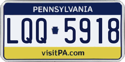PA license plate LQQ5918