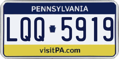 PA license plate LQQ5919