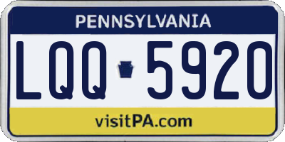 PA license plate LQQ5920