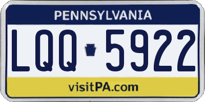 PA license plate LQQ5922