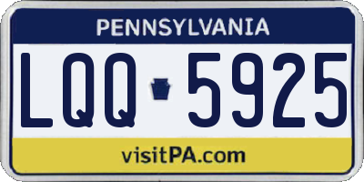 PA license plate LQQ5925