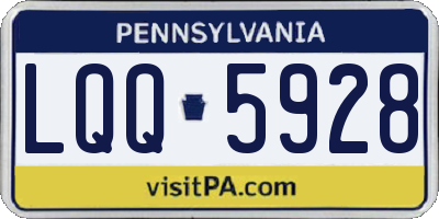 PA license plate LQQ5928