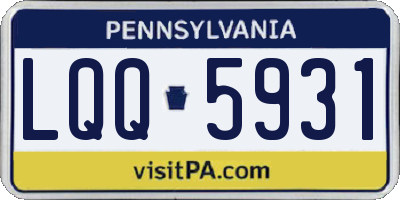 PA license plate LQQ5931