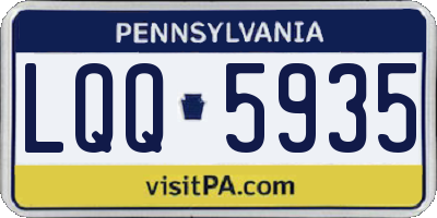 PA license plate LQQ5935