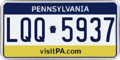 PA license plate LQQ5937