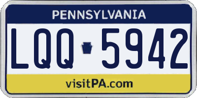 PA license plate LQQ5942