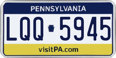 PA license plate LQQ5945
