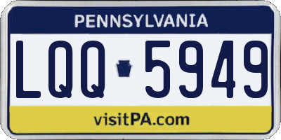 PA license plate LQQ5949
