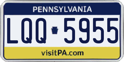 PA license plate LQQ5955