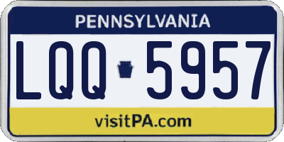 PA license plate LQQ5957