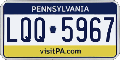 PA license plate LQQ5967