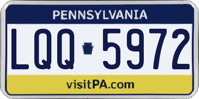 PA license plate LQQ5972