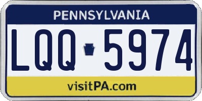 PA license plate LQQ5974